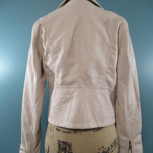 JLO Jennifer Lopez Beige Moto Jacket - Picture 4 of 11